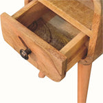 Hamade Open Bedside Table, Mini - Natural Bedside Tables - Bokel Home