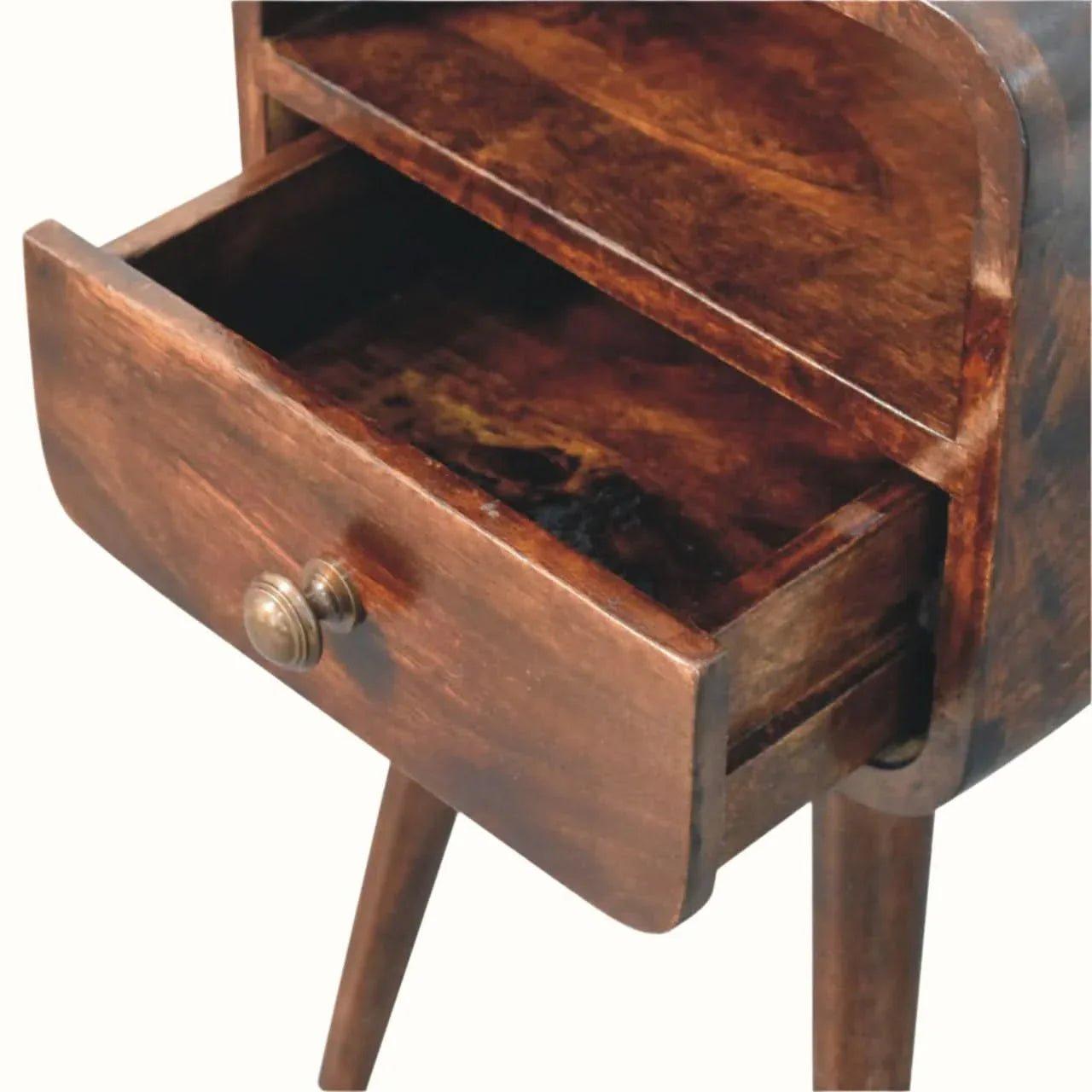Hamade Open Bedside Table, Small - California Walnut Bedside Tables - Bokel Home