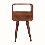 Hamade Open Bedside Table, Small - Chestnut Bedside Tables - Bokel Home