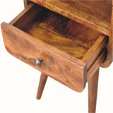 Hamade Open Bedside Table, Small - Chestnut Bedside Tables - Bokel Home