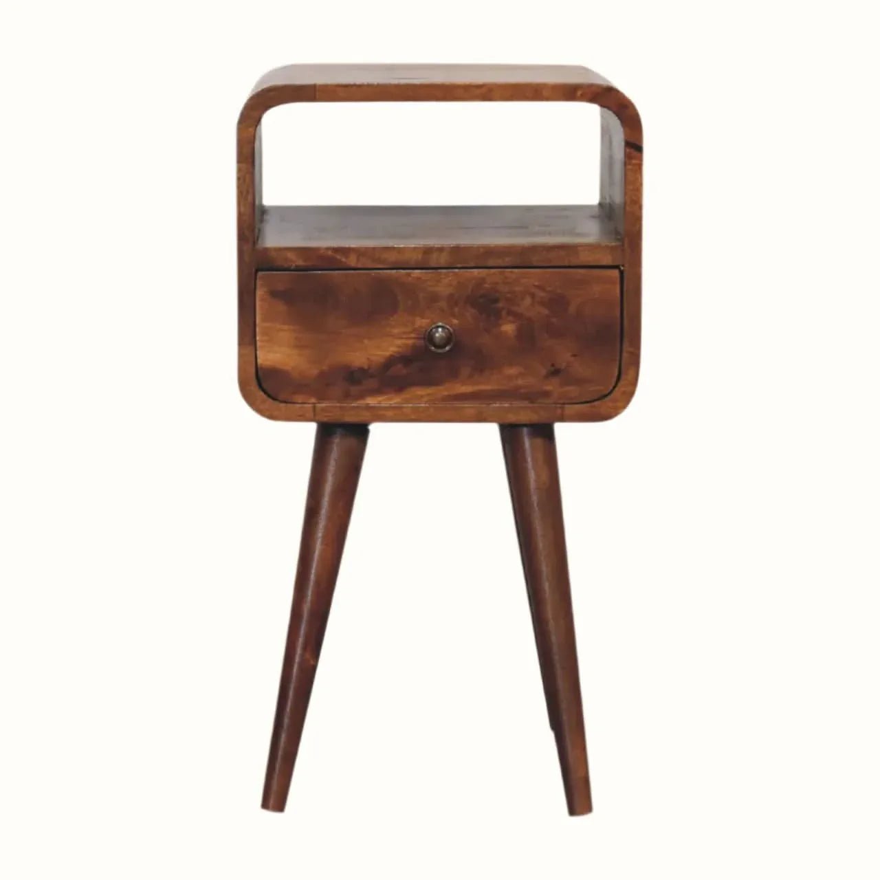 Hamade Open Bedside Table, Small - Chestnut Bedside Tables - Bokel Home