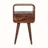 Hamade Open Bedside Table, Small - Chestnut Bedside Tables - Bokel Home
