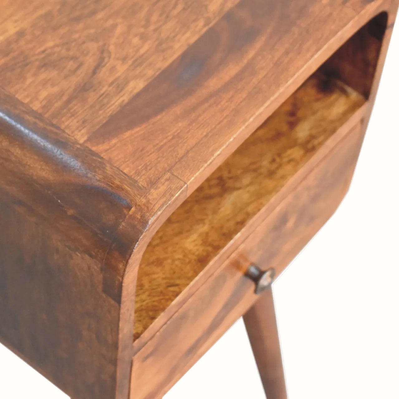 Hamade Open Bedside Table, Small - Chestnut Bedside Tables - Bokel Home