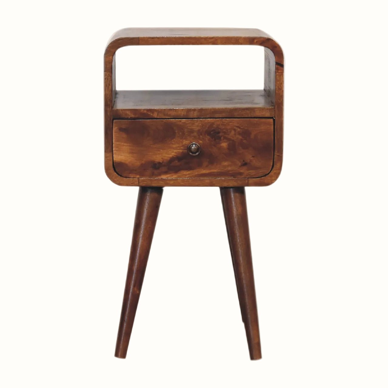 Hamade Open Bedside Table, Small - Chestnut Bedside Tables - Bokel Home