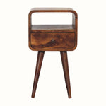 Hamade Open Bedside Table, Small - Chestnut Bedside Tables - Bokel Home