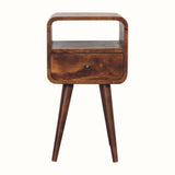 Hamade Open Bedside Table, Small - Chestnut Bedside Tables - Bokel Home