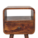 Hamade Open Bedside Table, Small - Chestnut Bedside Tables - Bokel Home