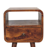 Hamade Open Bedside Table, Small - Chestnut Bedside Tables - Bokel Home