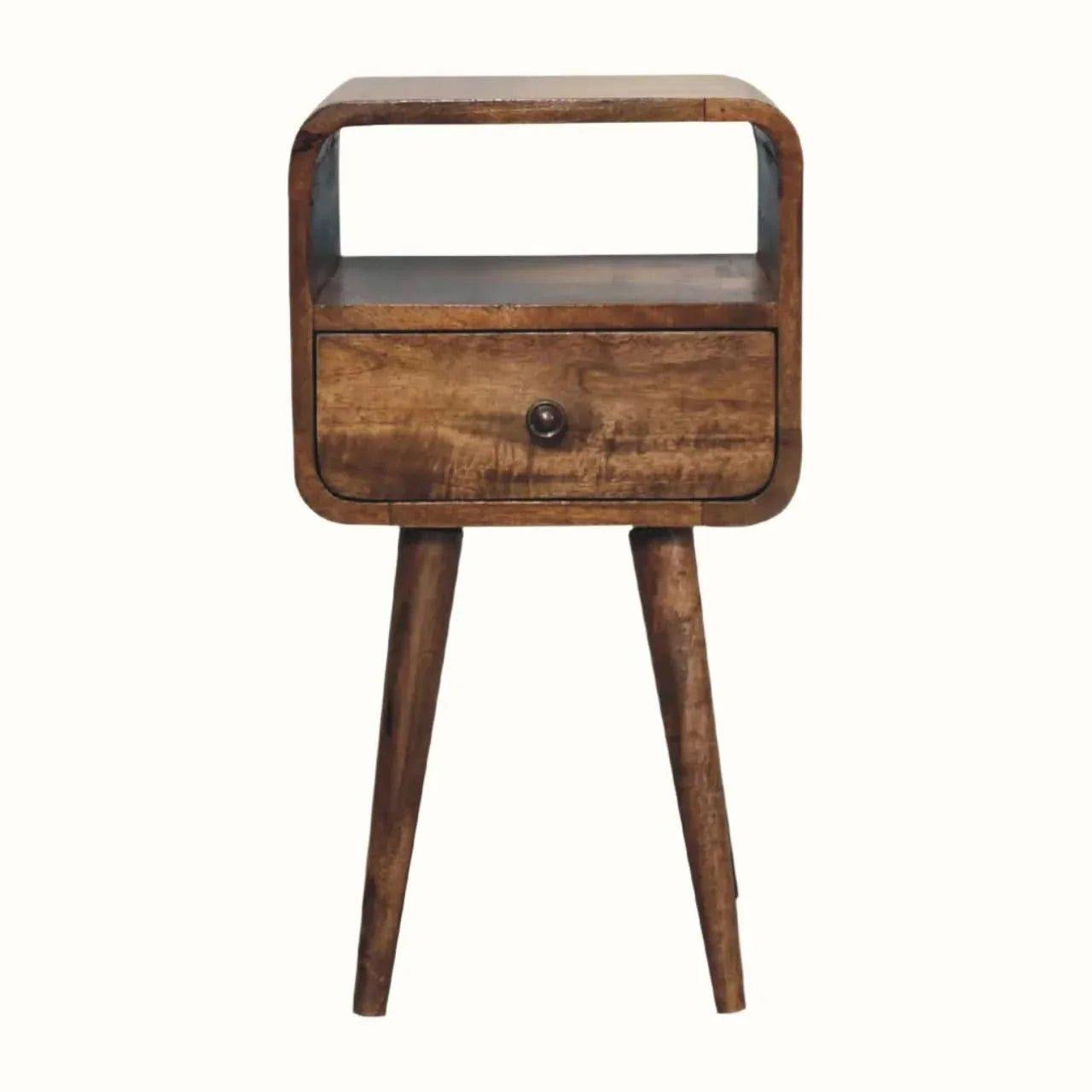 Hamade Open Bedside Table, Small - Grey Wash Bedside Tables - Bokel Home