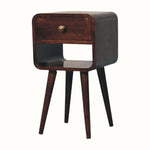 Hamade Open Bedside Table with Lower Slot, Small - California Walnut Bedside Tables - Bokel Home