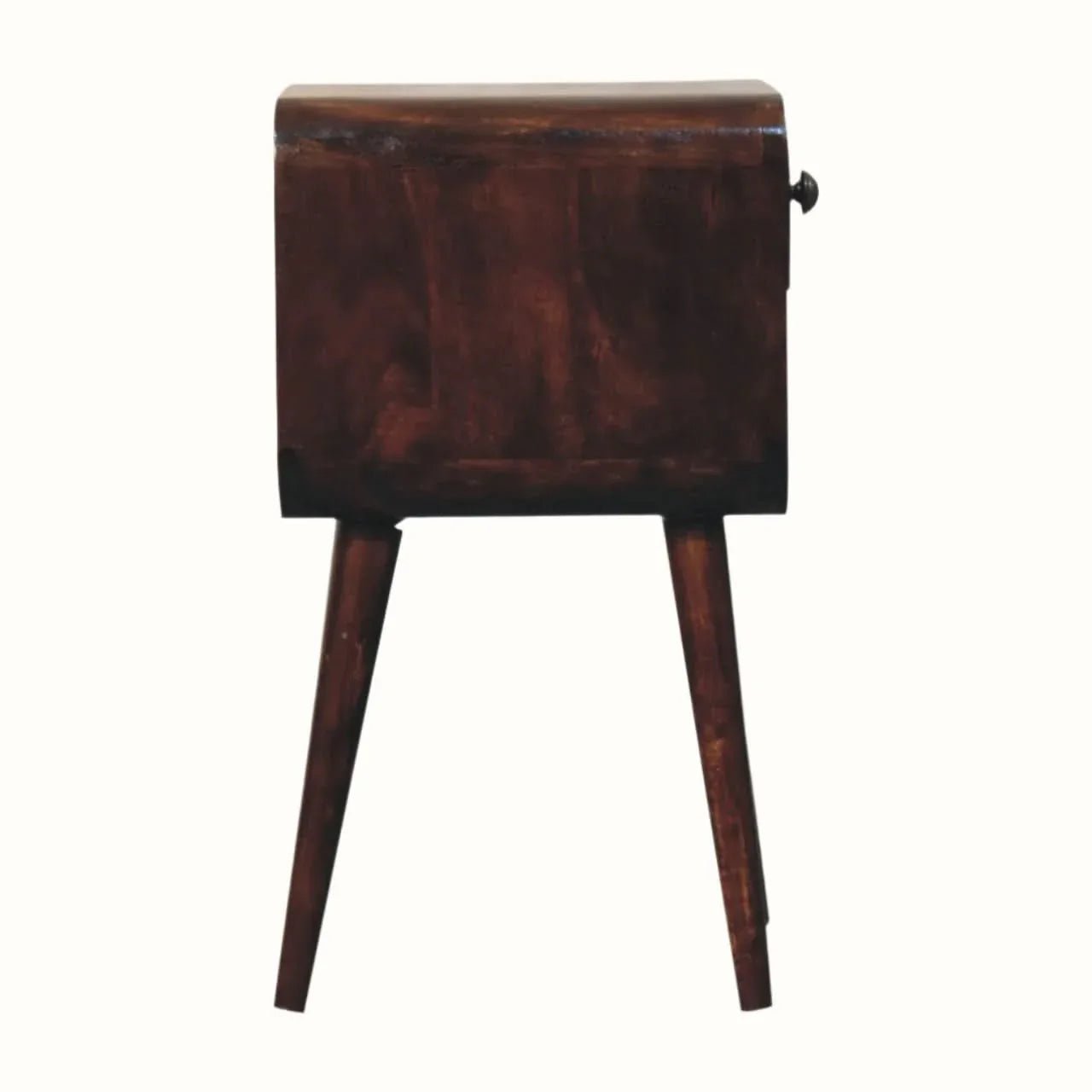 Hamade Open Bedside Table with Lower Slot, Small - California Walnut Bedside Tables - Bokel Home
