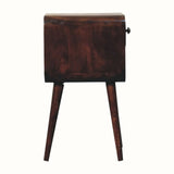 Hamade Open Bedside Table with Lower Slot, Small - California Walnut Bedside Tables - Bokel Home