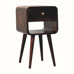 Hamade Open Bedside Table with Lower Slot, Small - California Walnut Bedside Tables - Bokel Home