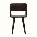 Hamade Open Bedside Table with Lower Slot, Small - California Walnut Bedside Tables - Bokel Home
