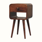 Hamade Open Bedside Table with Lower Slot, Small - Honey Caramel Bedside Tables - Bokel Home