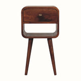 Hamade Open Bedside Table with Lower Slot, Small - Honey Caramel Bedside Tables - Bokel Home