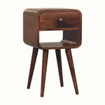 Hamade Open Bedside Table with Lower Slot, Small - Honey Caramel Bedside Tables - Bokel Home