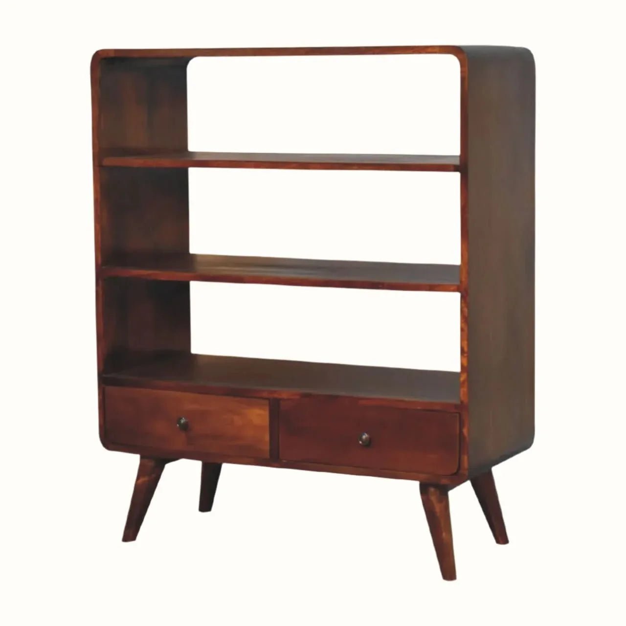 Hamade Open Bookcase - Chestnut Shelves & Bookcases - Bokel Home