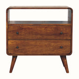 Hamade Open Chest of 2 Drawers, Small - Chestnut Chest of Drawers - Bokel Home
