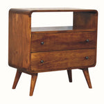 Hamade Open Chest of 2 Drawers, Small - Chestnut Chest of Drawers - Bokel Home
