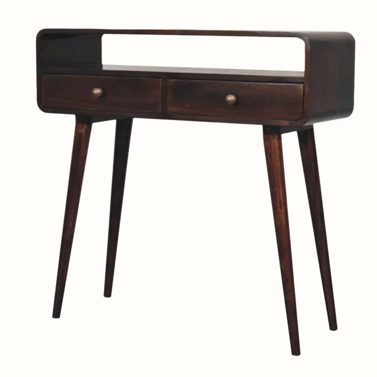 Hamade Open Console Table, Medium - California Walnut Console Tables - Bokel Home