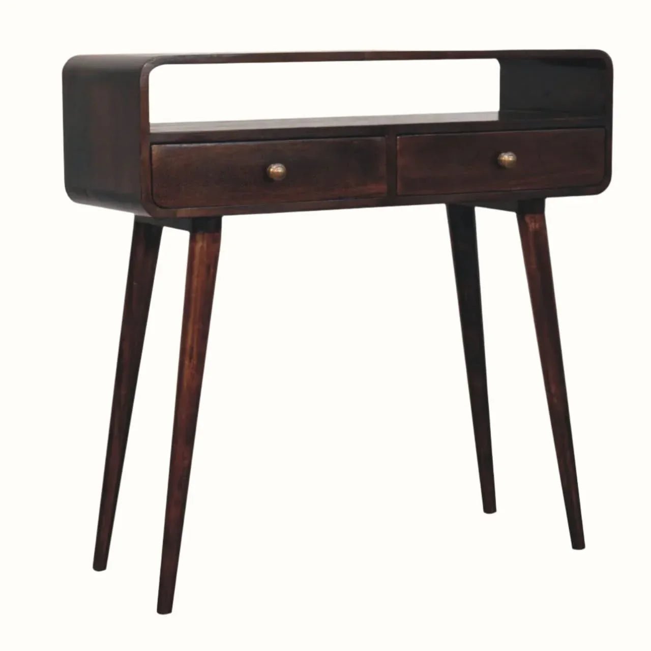 Hamade Open Console Table, Medium - California Walnut Console Tables - Bokel Home