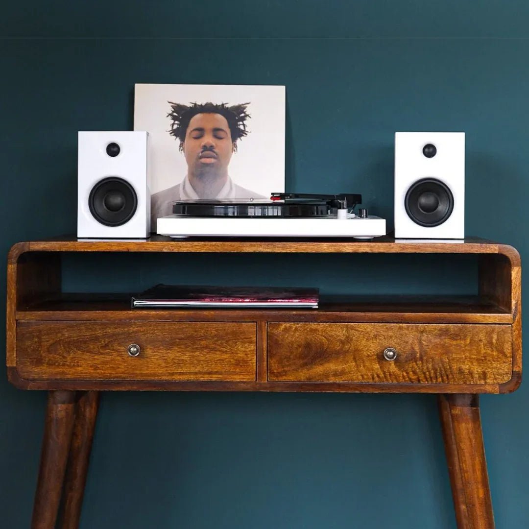 Hamade Open Console Table, Medium - Chestnut Console Tables - Bokel Home