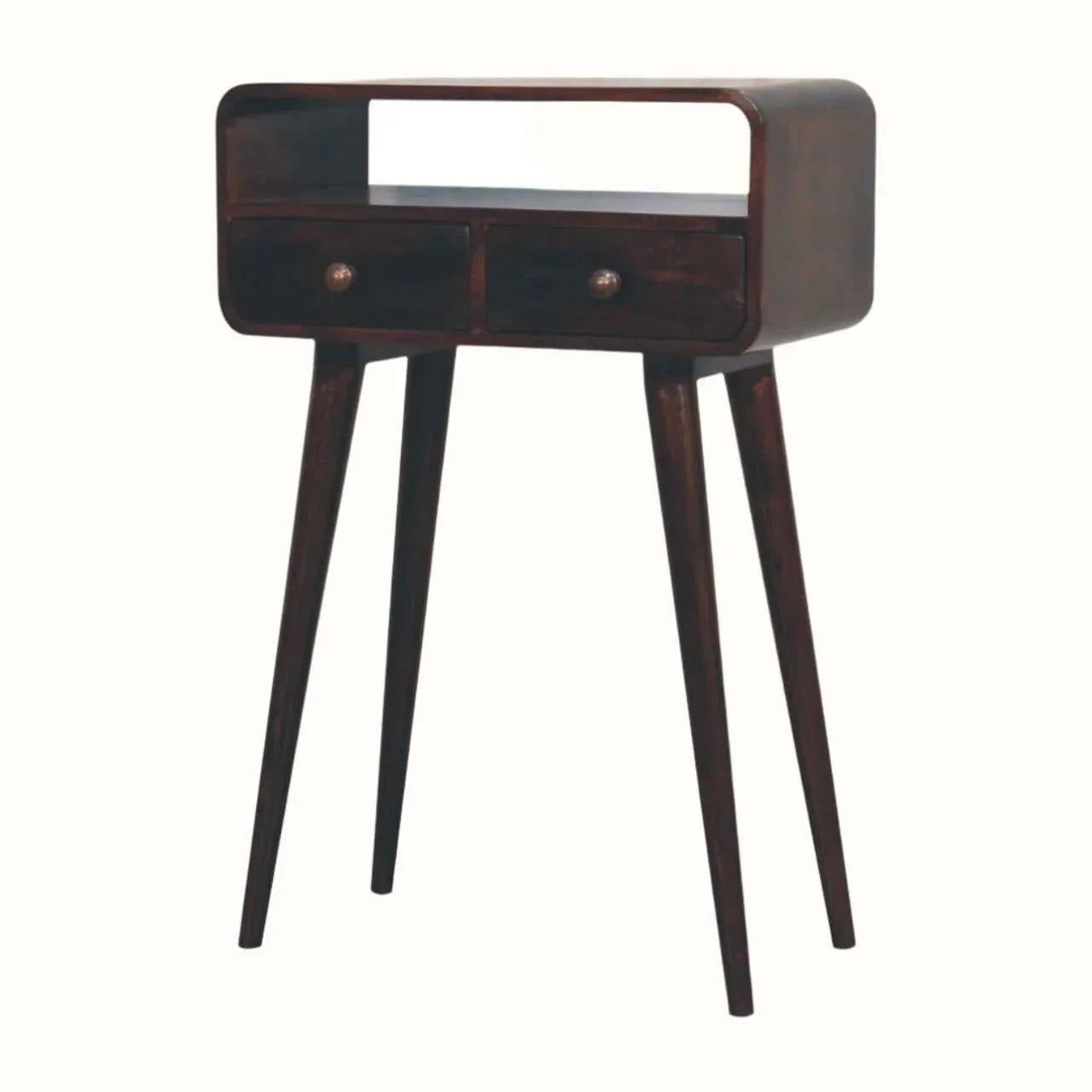 Hamade Open Console Table, Small - California Walnut Console Tables - Bokel Home