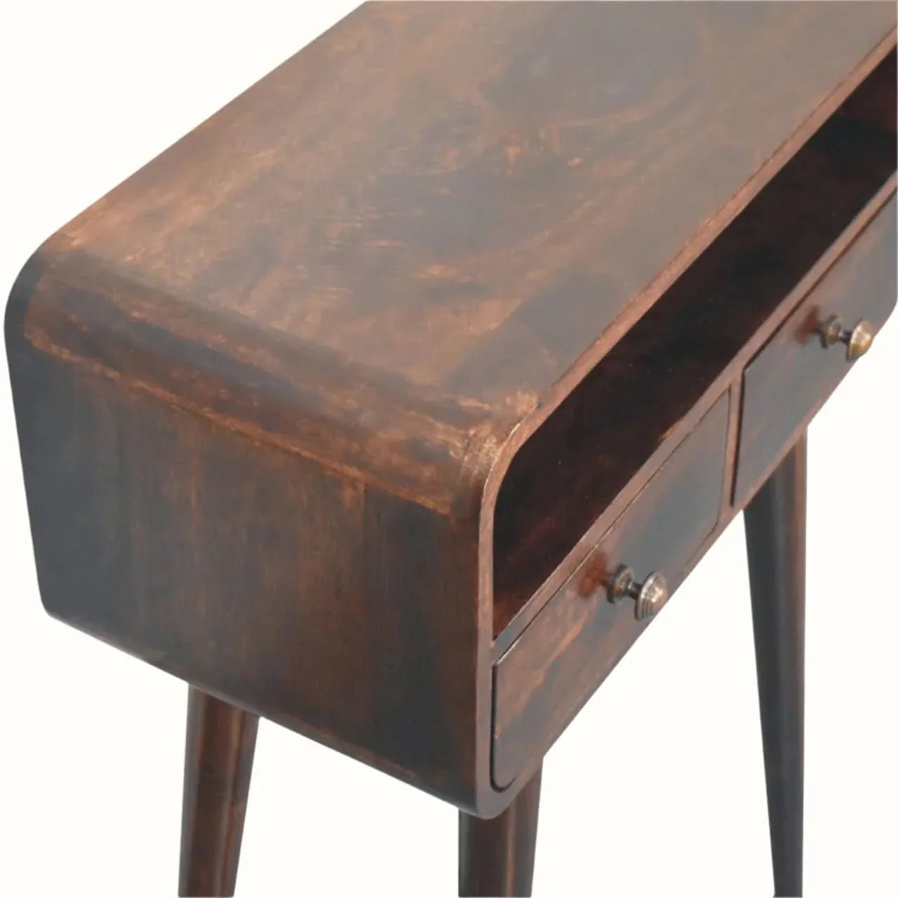 Hamade Open Console Table, Small - California Walnut Console Tables - Bokel Home