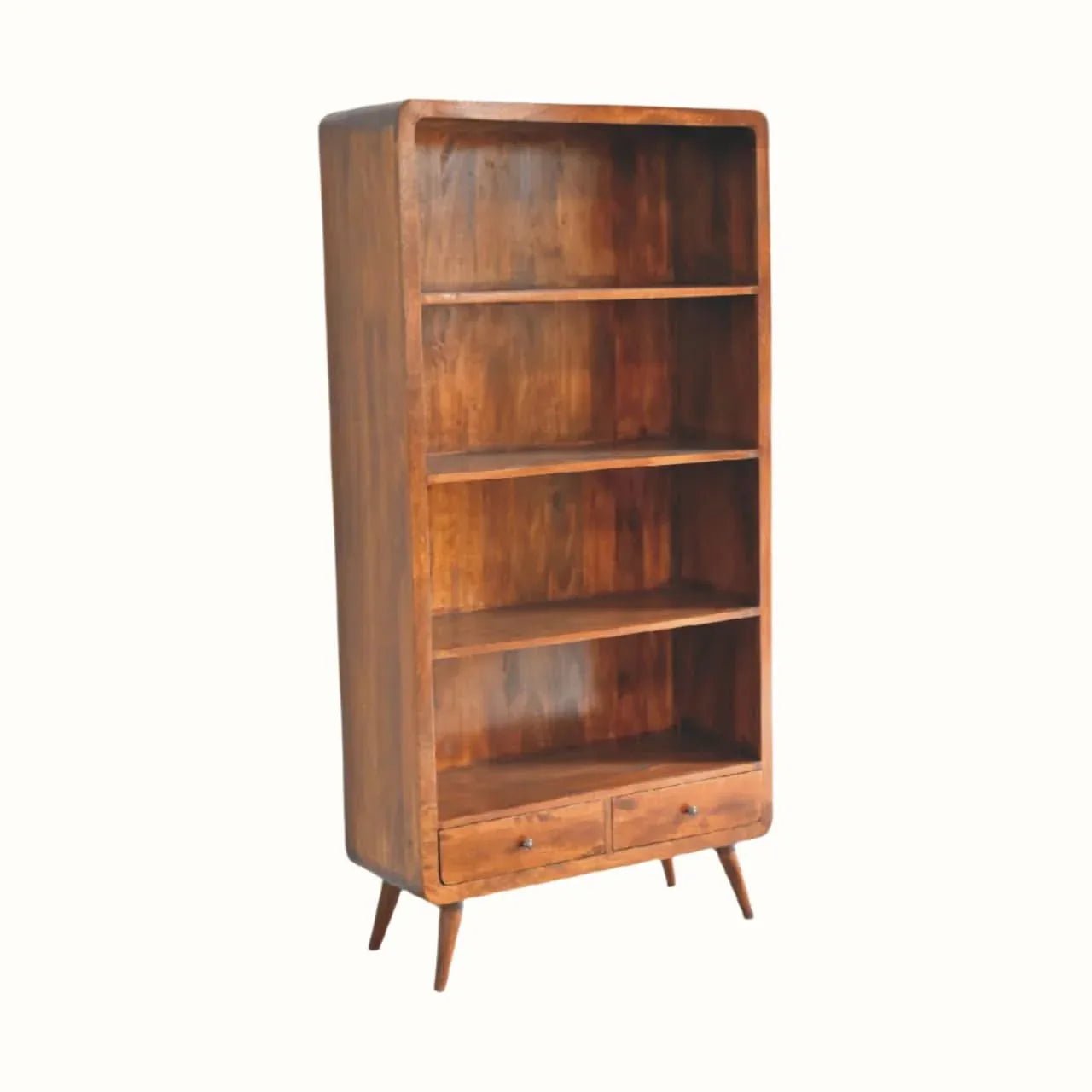 Hamade Open Tall Bookcase - Chestnut Shelves & Bookcases - Bokel Home