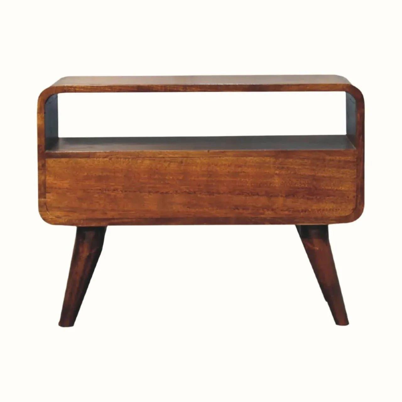 Hamade Open TV Stand 1 Drawer, Small - Chestnut TV Stands - Bokel Home