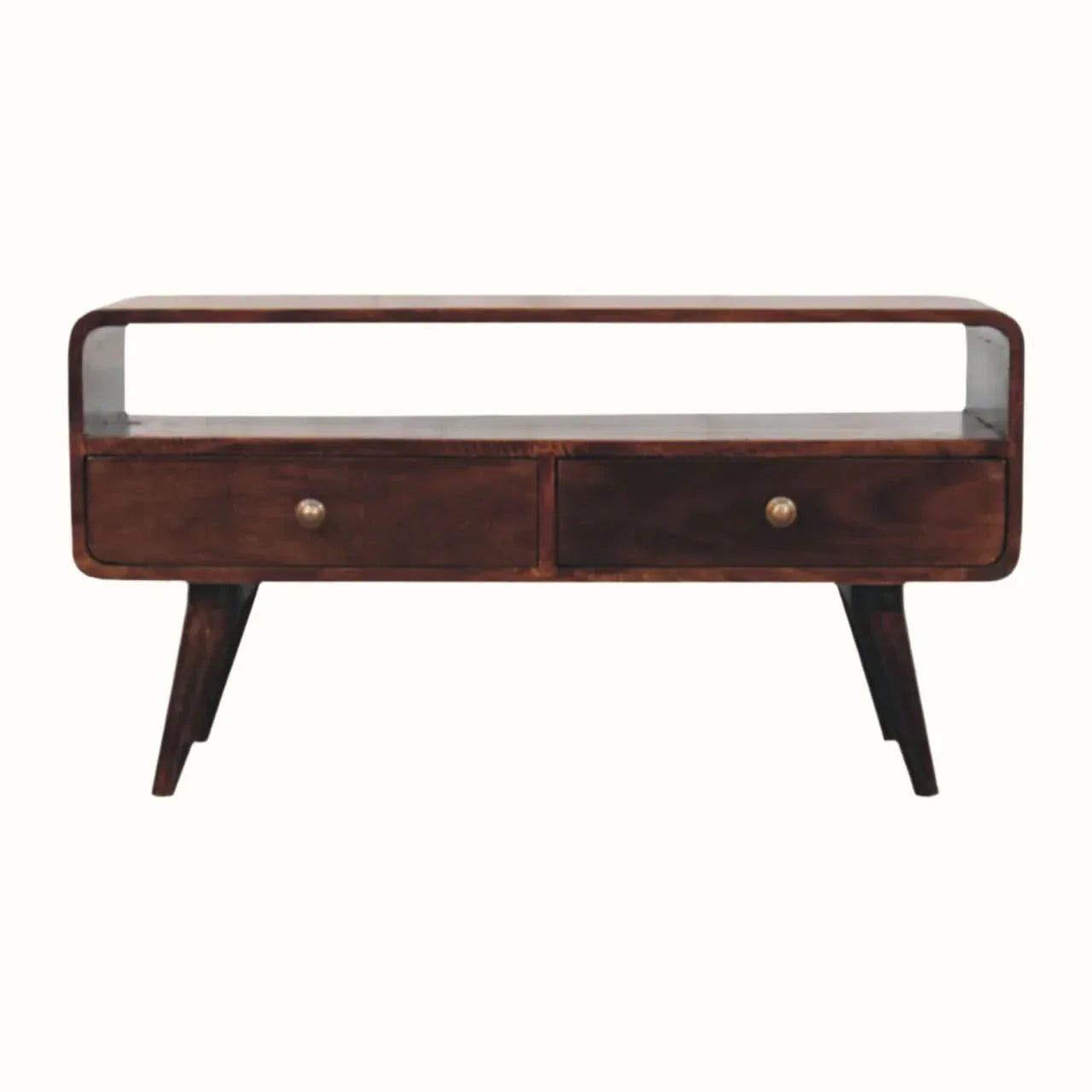 Hamade Open TV Stand, Medium - California Walnut TV Stands - Bokel Home