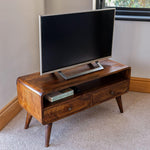 Hamade Open TV Stand, Medium - Chestnut TV Stands - Bokel Home