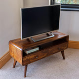Hamade Open TV Stand, Medium - Chestnut TV Stands - Bokel Home