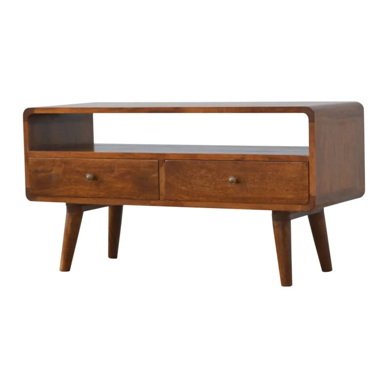 Hamade Open TV Stand, Medium - Chestnut TV Stands - Bokel Home