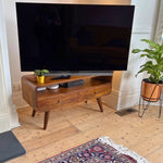 Hamade Open TV Stand, Medium - Chestnut TV Stands - Bokel Home