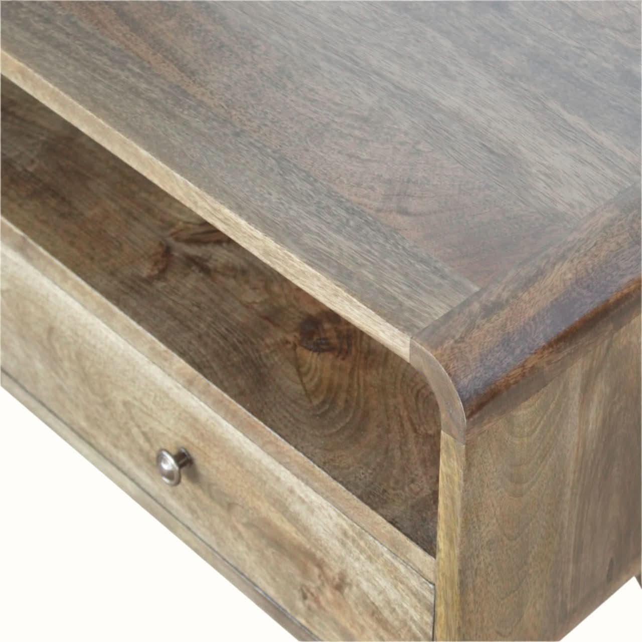 Hamade Open TV Stand, Medium - Grey Wash TV Stands - Bokel Home