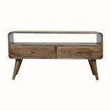 Hamade Open TV Stand, Medium - Grey Wash TV Stands - Bokel Home