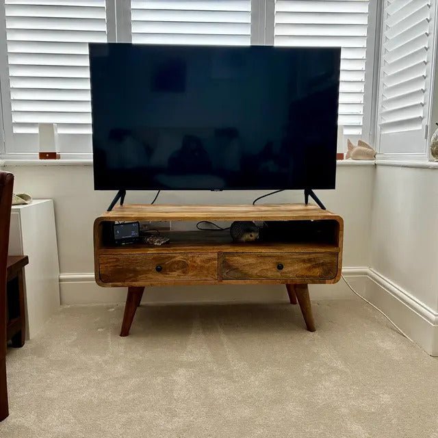 Hamade Open TV Stand, Medium - Natural TV Stands - Bokel Home