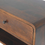 Hamade Open Wall Mounted Bedside Table, Large - Chestnut Bedside Tables - Bokel Home