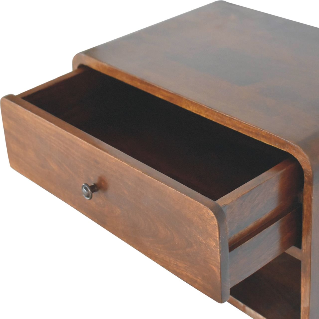 Hamade Open Wall Mounted Bedside Table, Large - Chestnut Bedside Tables - Bokel Home