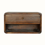 Hamade Open Wall - Mounted Bedside Table, Medium - Chestnut - Bokel Home