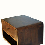 Hamade Open Wall Mounted Bedside Table, Medium - Chestnut Bedside Tables - Bokel Home