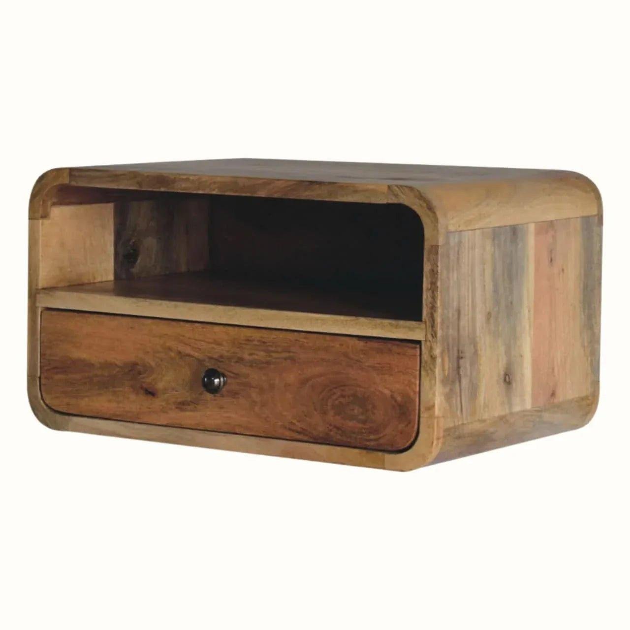 Hamade Open Wall Mounted Bedside Table, Medium - Natural Bedside Tables - Bokel Home