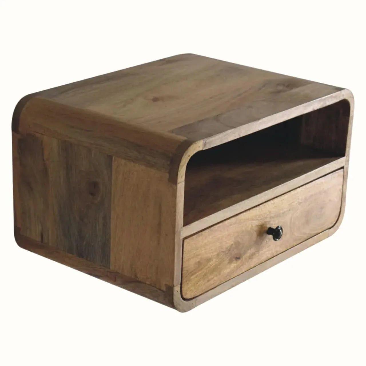 Hamade Open Wall Mounted Bedside Table, Medium - Natural Bedside Tables - Bokel Home