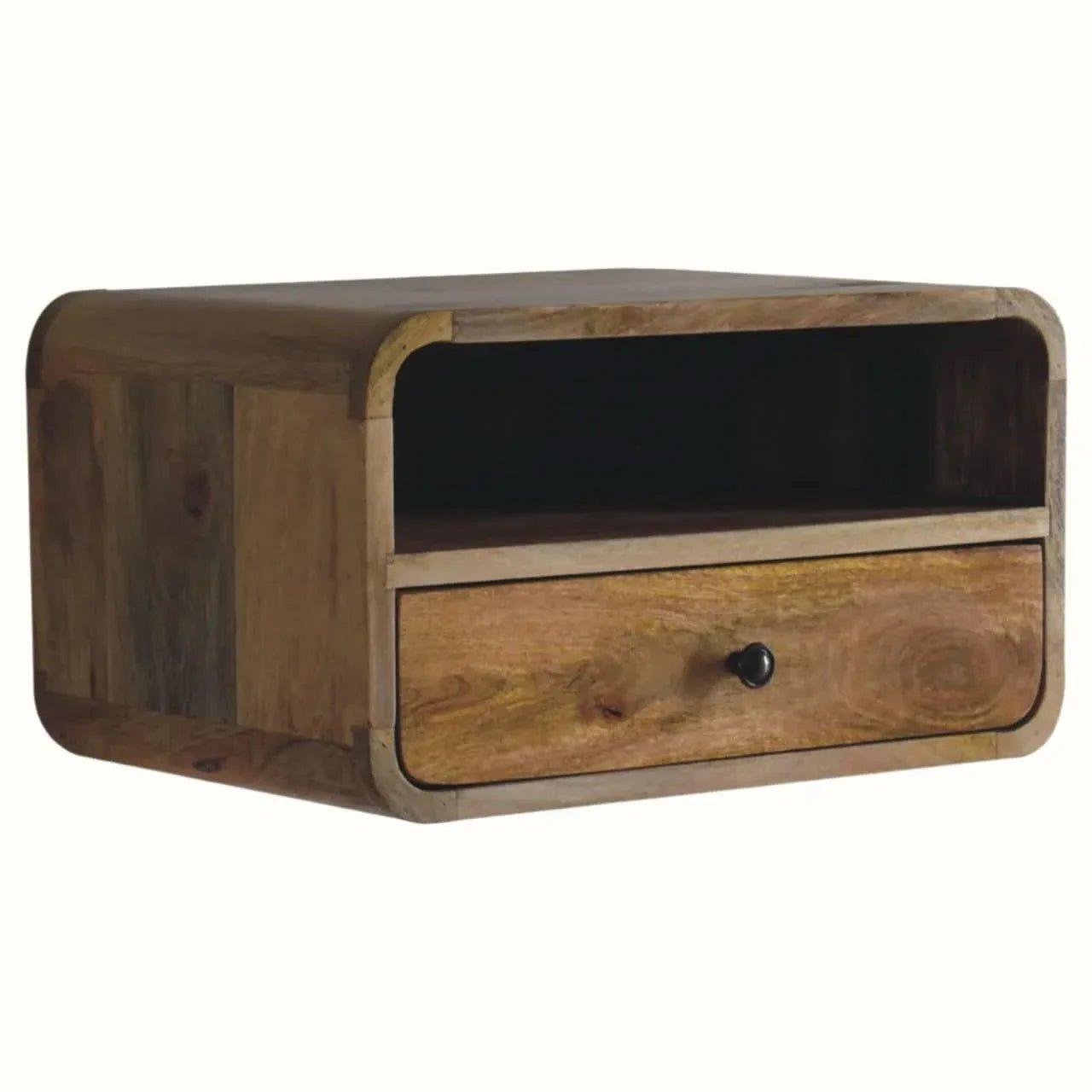 Hamade Open Wall Mounted Bedside Table, Medium - Natural Bedside Tables - Bokel Home