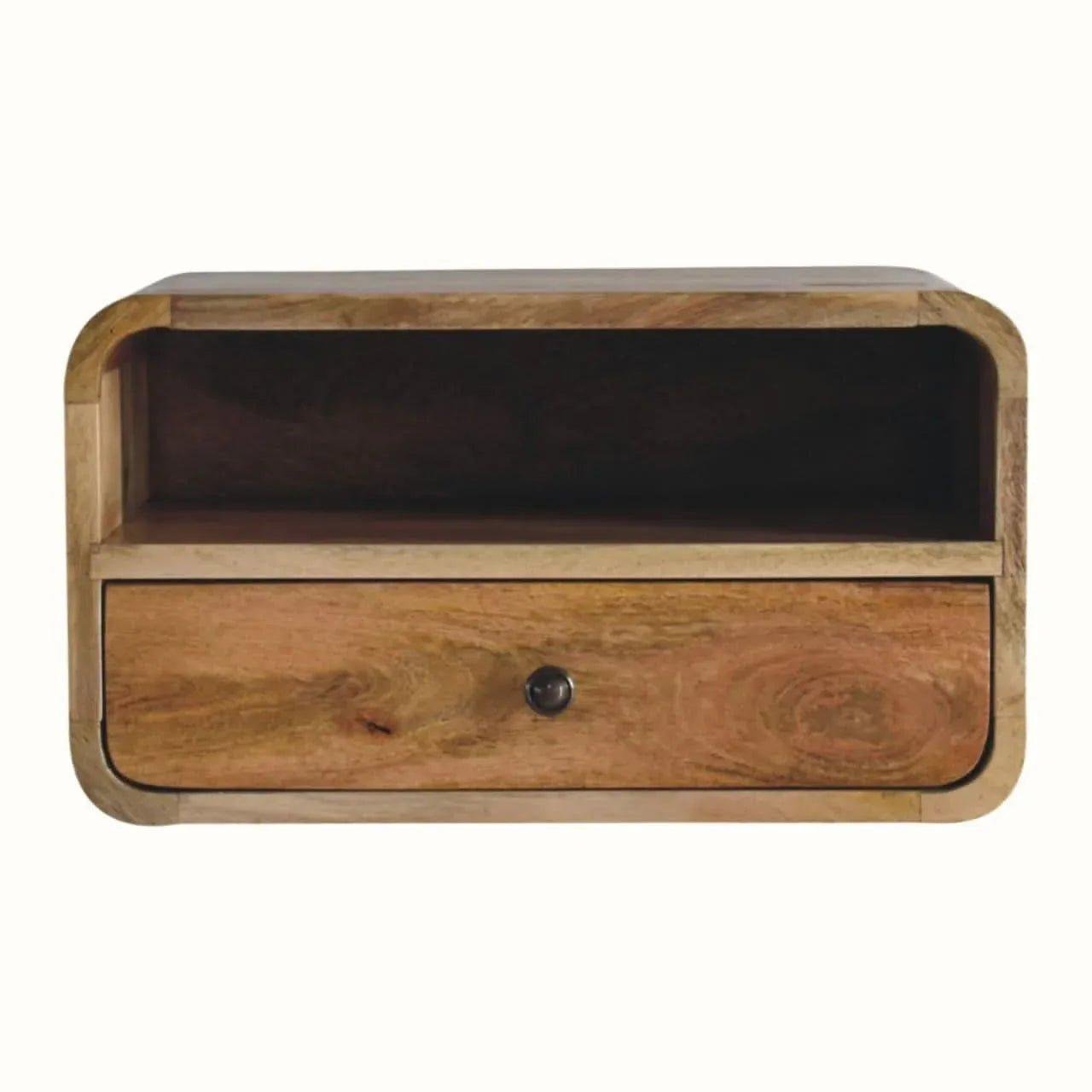 Hamade Open Wall Mounted Bedside Table, Medium - Natural Bedside Tables - Bokel Home