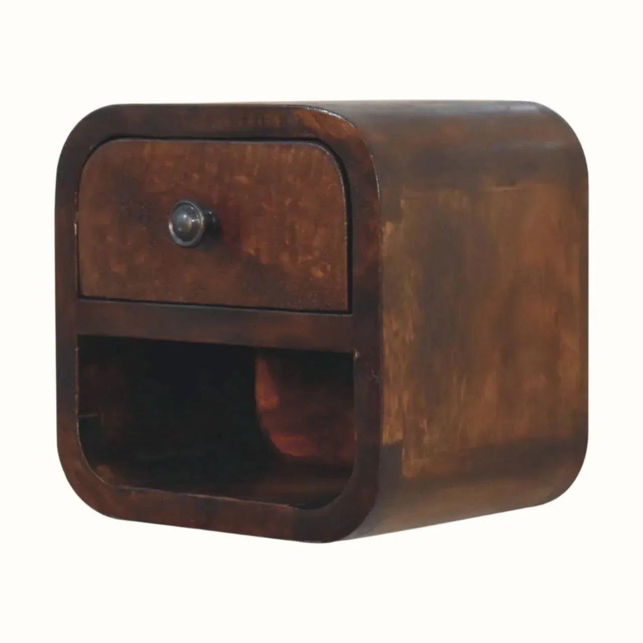 Hamade Open Wall Mounted Bedside Table, Mini - Chestnut Bedside Tables - Bokel Home