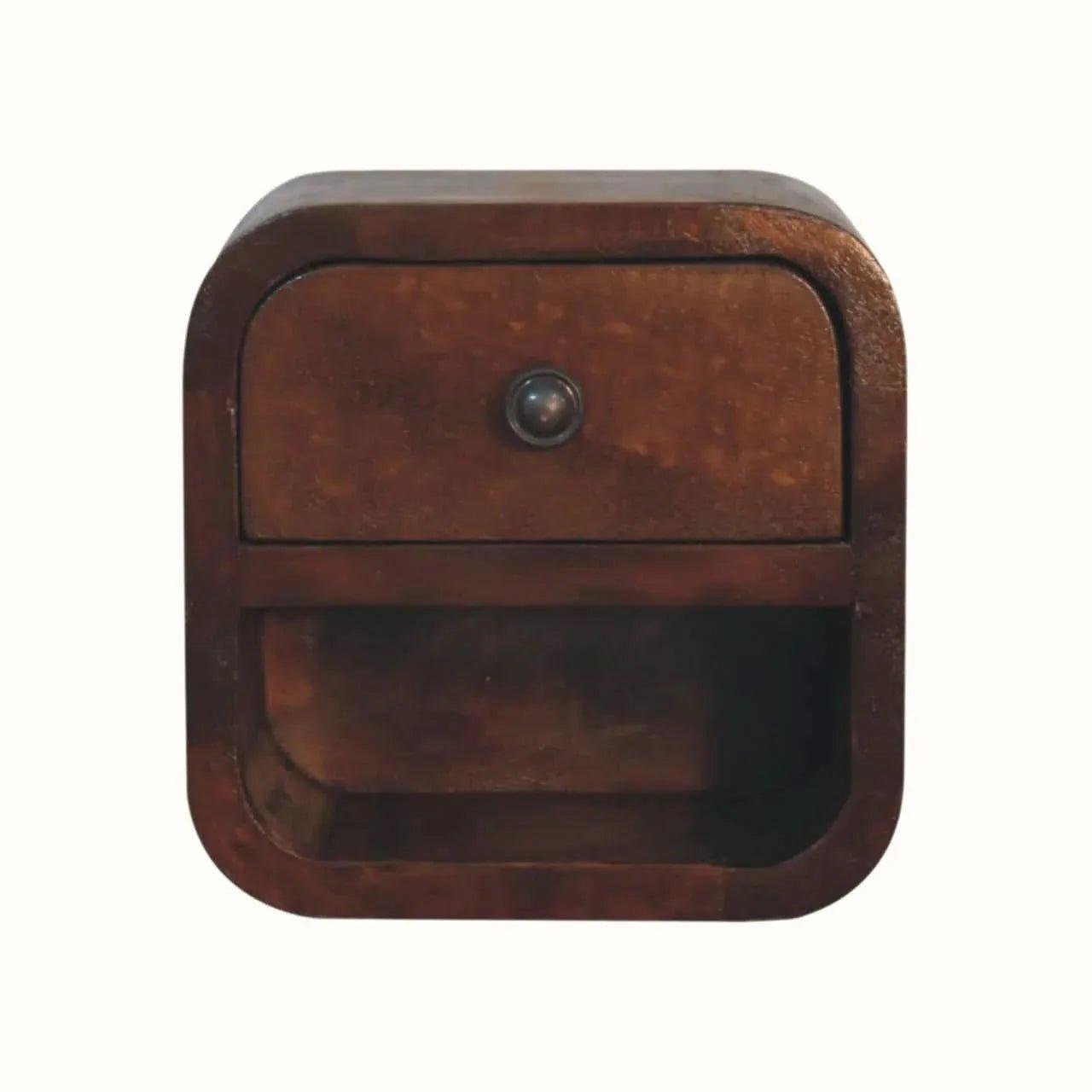 Hamade Open Wall Mounted Bedside Table, Mini - Chestnut Bedside Tables - Bokel Home