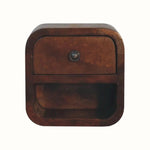 Hamade Open Wall Mounted Bedside Table, Mini - Chestnut Bedside Tables - Bokel Home